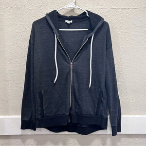 Splendid Washed Out Black Zip Up Hoodie Medium